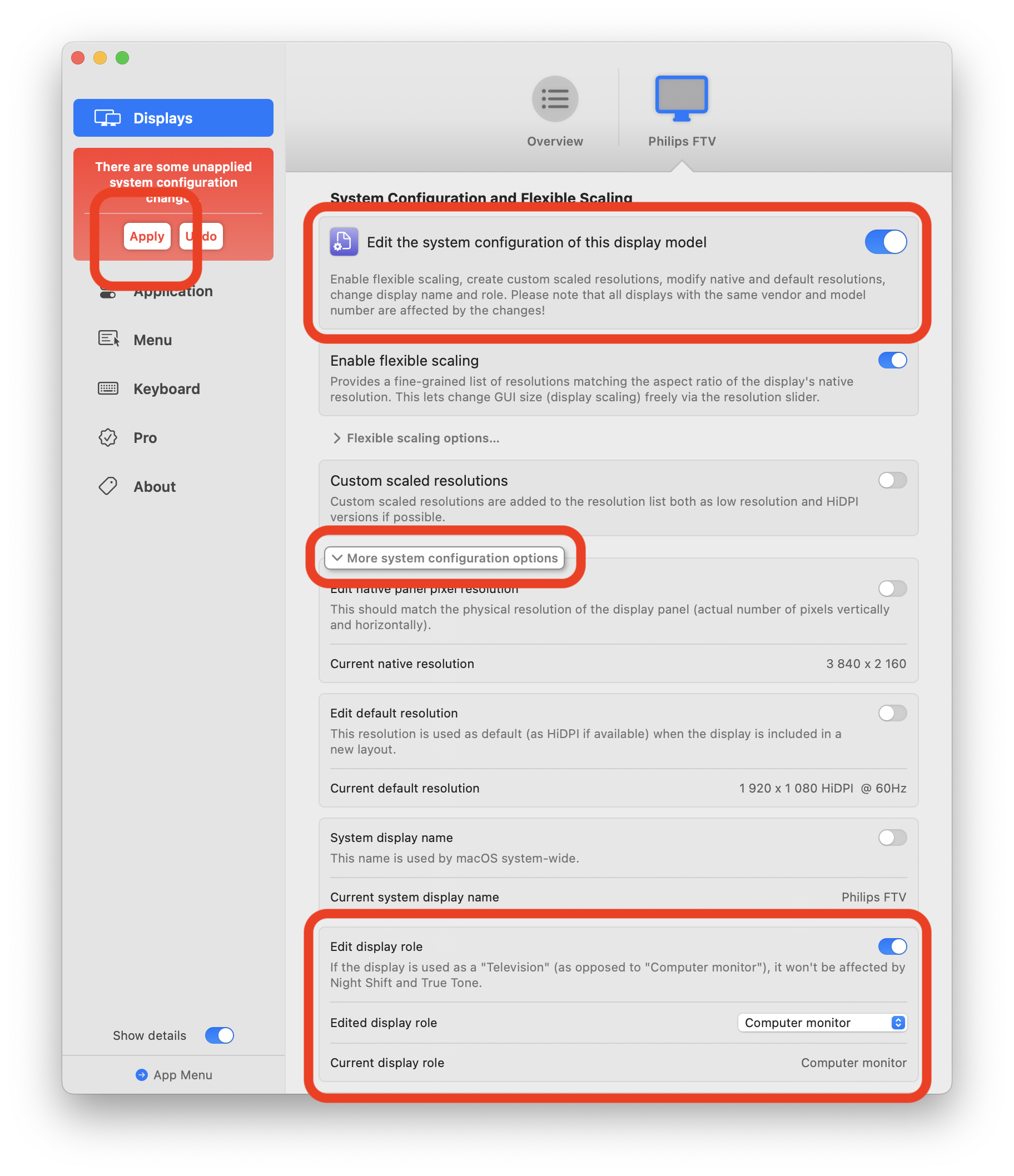 顯示器角色設定